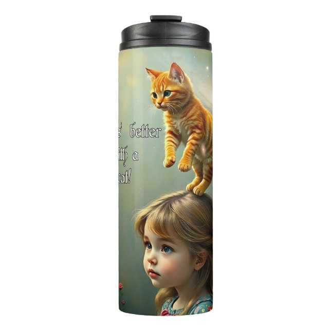 Garrafa Térmica Melhor com um gato (Frente)