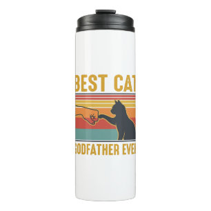 Garrafa Térmica Melhor Deus-Pai de Gatos Vintage Design de Vetor d