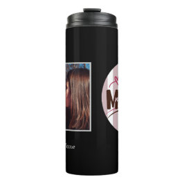 Garrafa Térmica Melhor Foto Personalizável do Círculo de Stripe da