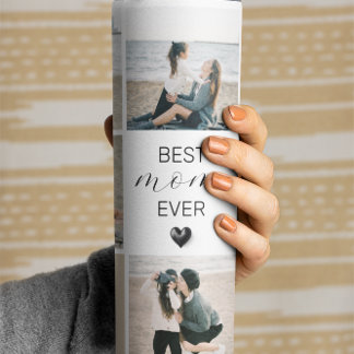 Garrafa Térmica Melhor Mãe Nunca | Colagem de Fotografias | Nome p