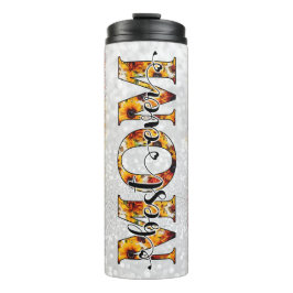 Garrafa Térmica Melhor Mãe, Tumbler Térmico Floral de Girassol