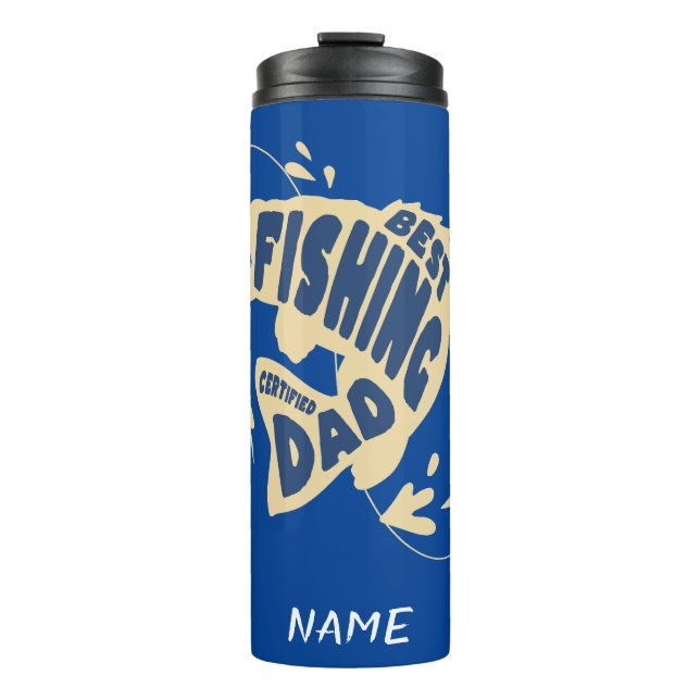 Garrafa Térmica Melhor Pai de Pesca com nome editável (Frente)