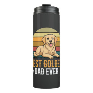 Garrafa Térmica Melhor Pai do Golden Retriever de Sempre Retro Cac