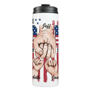 Garrafa Térmica Melhor Pai do mundo - Fist Bump USA Flag - 2 Kids