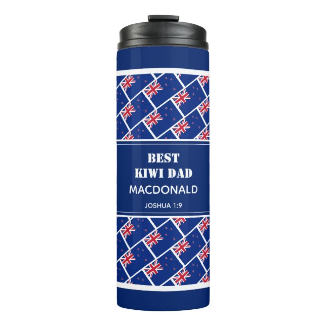 Garrafa Térmica MELHOR PAI KIWI Personalizado na Nova Zelândia (Frente)
