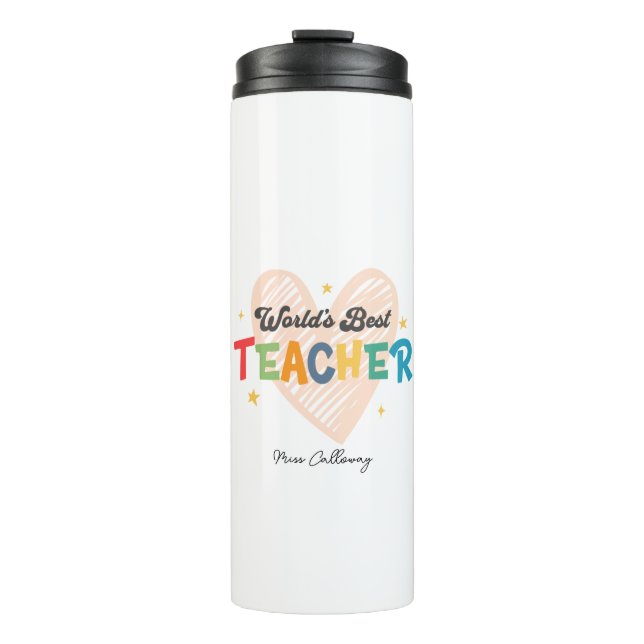 Garrafa Térmica Melhor Professora do Mundo Personalizado (Frente)