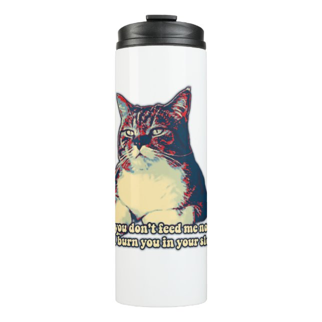 Garrafa Térmica Memória de gato grumpy engraçada para donos de gat (Frente)