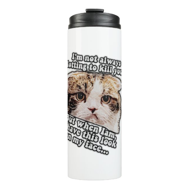 Garrafa Térmica Memória de gato rabugento para donos de gatos e am (Frente)