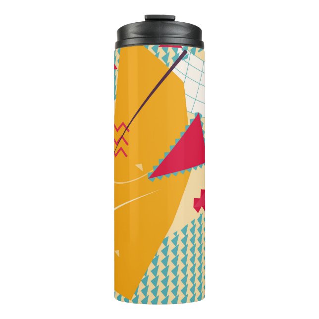 Garrafa Térmica Memphis Mood: Tendência Geométrica Retroativa (Frente)