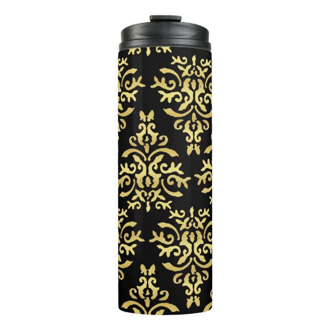 Garrafa Térmica Mendela Pattern, Dourado (Frente)
