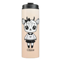 Menina Adorável Antílope - Desenho Fofo de Rabisco