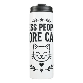 Garrafa Térmica Menos Pessoas Mais Gatos Design de Gato Sarcástico