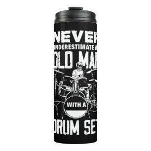 Garrafa Térmica Mens Engraçado Nunca Subestime Um Velho Com Um D