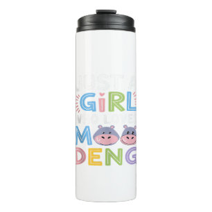 Garrafa Térmica Mens MooDeng Apenas Uma Rapariga Que Ama Moo Deng