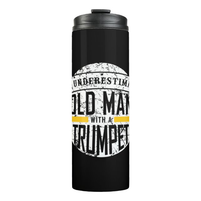 Garrafa Térmica Mens Nunca Subestimam Um Velho Com Esqui De Água (Frente)