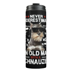 Garrafa Térmica Mens Nunca Subestimam Um Velho Com Um Schnauz