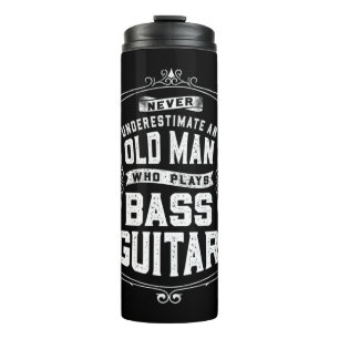 Garrafa Térmica Mens Nunca Subestimam Um Velho Que Joga Bass