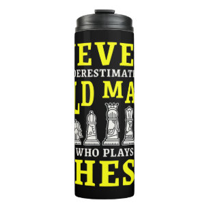 Garrafa Térmica Mens Nunca Subestimam Um Velho Que Joga Chaves