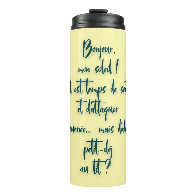 Garrafa Térmica mensagem d’amour pour comprcer la Jourée (Frente)