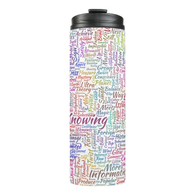 Garrafa Térmica Mensagem de MothssTexte Motif do Apêndice de Pergu (Frente)