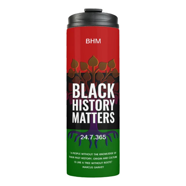 Garrafa Térmica Mês de História Negra Mês de MonOGRAMA Marco Garve (Frente)