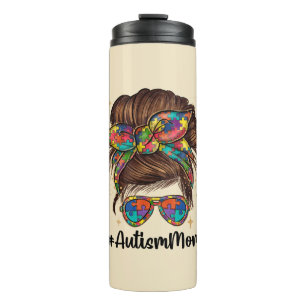Garrafa Térmica Messy Bun Orgulhoso Autismo Mãe