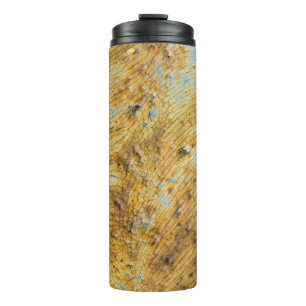 Garrafa Térmica Metal branco cortado: Textura de listras de ferrug