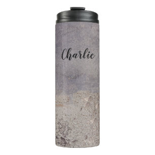 Garrafa Térmica Metálico Corrotado - Nome personalizado Tumbler
