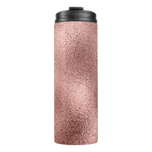 Garrafa Térmica Metálico rosa Dourado: Vintage Shine.