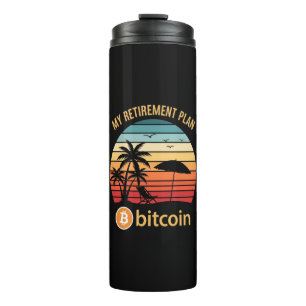 Garrafa Térmica Meu Plano de Aposentadoria Bitcoin Praia Pôr do So