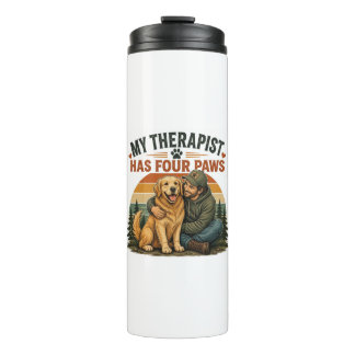 Garrafa Térmica Meu Terapeuta Tem Quatro Patas Golden Retriever Vi