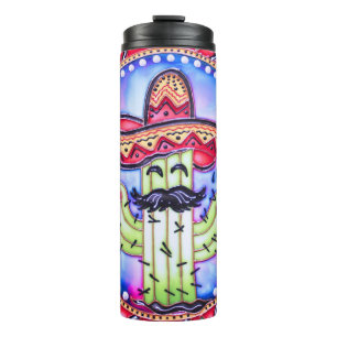 Garrafa Térmica Mexicano Fiesta Cinco de Mayo Sombrero Hat Blue Re