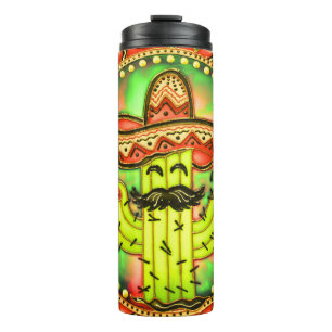 Garrafa Térmica Mexicano Fiesta Cinco de Mayo Sombrero Hat Green