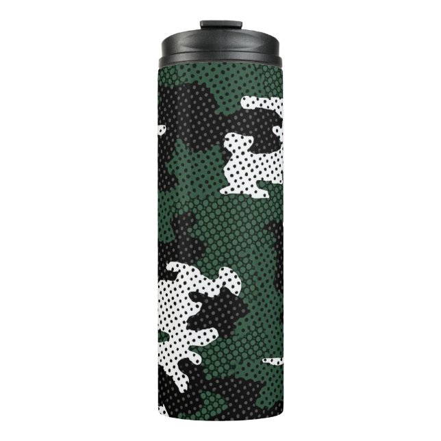 Garrafa Térmica Michigan Green & White Warrior Camo Printed (Frente)