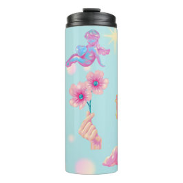 Garrafa Térmica Mikitiez fada ângulo azul céu azul doce papoula