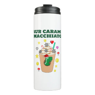 Garrafa Térmica Mikitiez Trex dinossaur icedcafé caramelo xmas