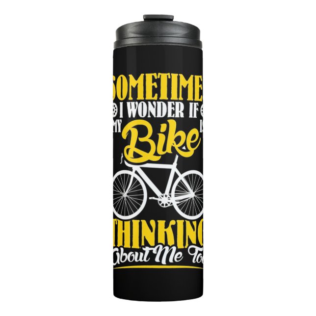 Garrafa Térmica Minha Bicicleta Pensando Em Mim (Frente)