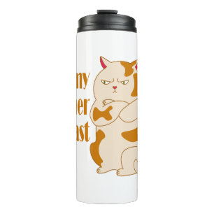 Garrafa Térmica Minha citação motivadora de gato preguiçoso e gord