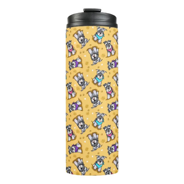 Garrafa Térmica Mini Schnauzer KiniArt Nursery (Frente)