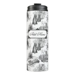 Garrafa Térmica MINI SCHNAUZER Terrier Black Toile w/Custom Name