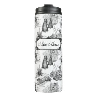 Garrafa Térmica MINI SCHNAUZER Terrier Black Toile w/Custom Name