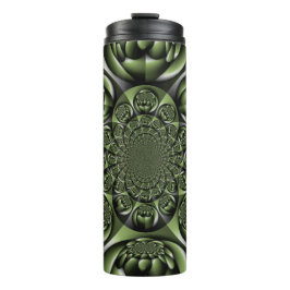 Garrafa Térmica Miniesferas de Floresta Verde Branca