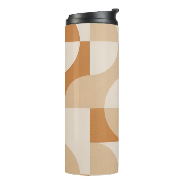 Garrafa Térmica Minimal Beige Geometric Thermal Tumbler (Giro à esquerda)