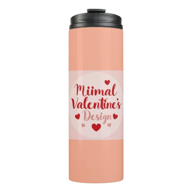 Garrafa Térmica Minimal Valentine’s Day Love Typography Design | R (Frente)