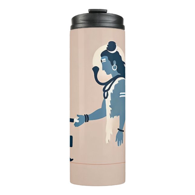 Garrafa Térmica minimalism image of an ordinary person greeting go (Frente)