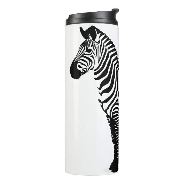 Garrafa Térmica Minimalismo monocromático da zebra (Giro à esquerda)