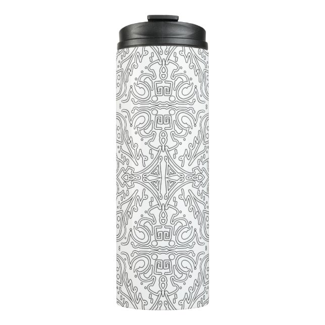 Garrafa Térmica Minimalist Grey Floral Pattern (Frente)