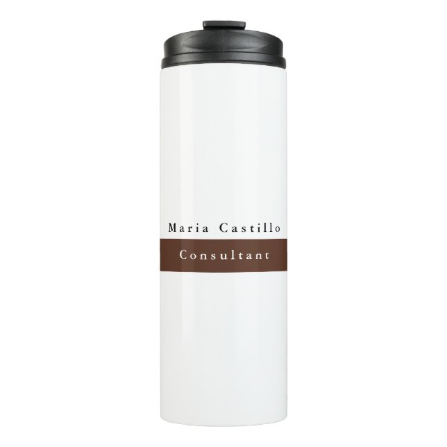 Garrafa Térmica Minimalista Branco comum elegante (Frente)