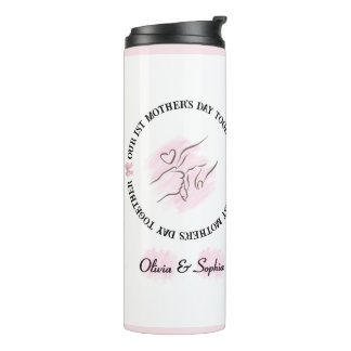 Garrafa Térmica Minimalista Rosa Presente Personalizado de 1º Dia