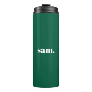 Garrafa Térmica Minimalista texto personalizado negrito verde